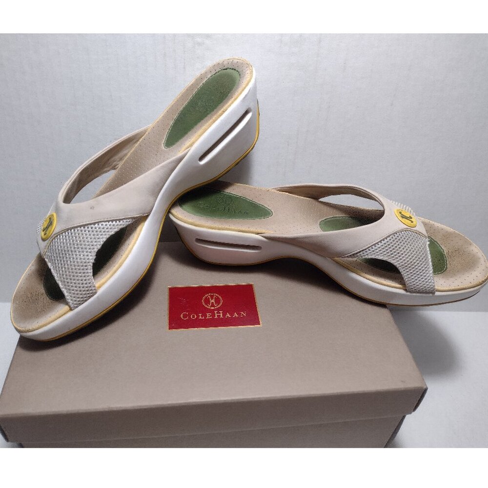Cole Haan Air Hampden Slide Salt Nubuk Size 9AA Item D19354 Pre-Owned w/ Box